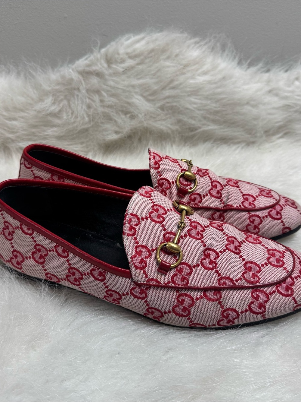 Gucci Jordaan Horsebit GG Canvas Loafers - Picture 6 of 12
